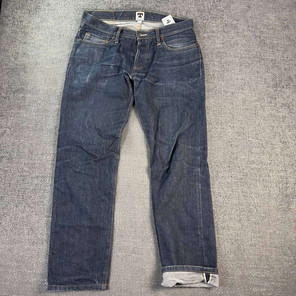 TELLASON Men's RAW White Oak Selvedge USA Denim Jeans Sz 33 Cone Mill